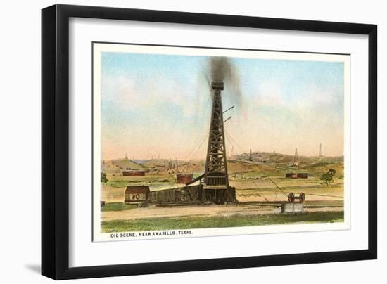 Oil Gusher, Amarillo, Texas-null-Framed Art Print