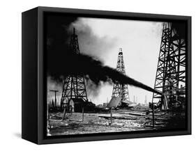 Oil Gushing from Spindletop Hill in Beaumont, Texas-null-Framed Stretched Canvas