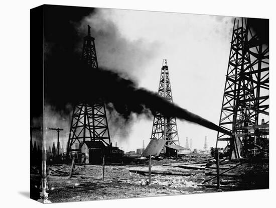 Oil Gushing from Spindletop Hill in Beaumont, Texas-null-Stretched Canvas