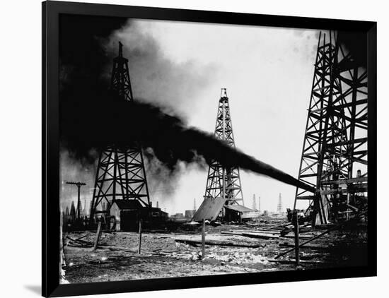 Oil Gushing from Spindletop Hill in Beaumont, Texas-null-Framed Photographic Print