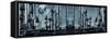 Oil Industrial Panoramic, Surreal Full Moon Hovering Above-lagardie-Framed Stretched Canvas