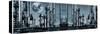 Oil Industrial Panoramic, Surreal Full Moon Hovering Above-lagardie-Stretched Canvas