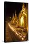 Oil Lamps, Shwedagon Pagoda, Yangon (Rangoon), Myanmar (Burma), Asia-Colin Brynn-Framed Stretched Canvas