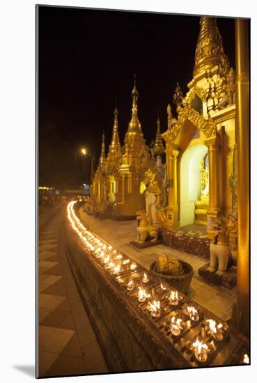 Oil Lamps, Shwedagon Pagoda, Yangon (Rangoon), Myanmar (Burma), Asia-Colin Brynn-Mounted Photographic Print