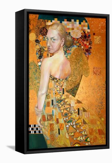 Oil on Canvas, Original Painting, Portrait of Beautiful Girl.-ralwel-Framed Stretched Canvas