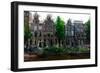 Oil Paint Effected Amsterdam Houses-trentemoller-Framed Art Print