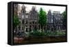 Oil Paint Effected Amsterdam Houses-trentemoller-Framed Stretched Canvas