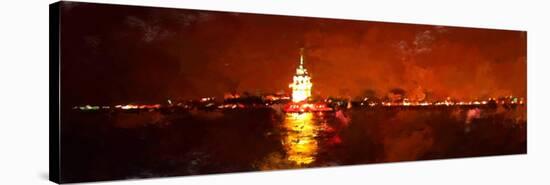 Oil Paint Istanbul View Bosphorus Maiden Tower-trentemoller-Stretched Canvas