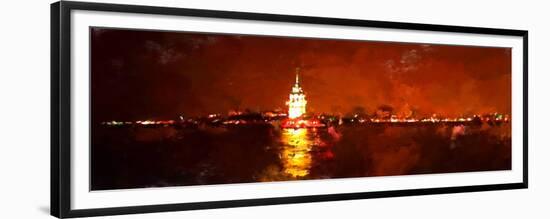 Oil Paint Istanbul View Bosphorus Maiden Tower-trentemoller-Framed Premium Giclee Print