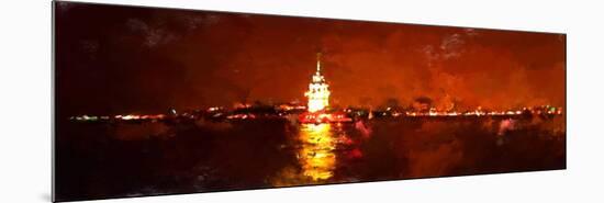 Oil Paint Istanbul View Bosphorus Maiden Tower-trentemoller-Mounted Premium Giclee Print