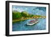 Oil Paint Paris Seine Boat-trentemoller-Framed Premium Giclee Print