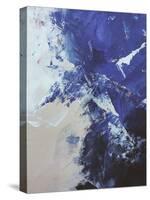 Oil Painting Abstraction with Beige Blue White Smears.Modern Art-Lekovetskasyte-Stretched Canvas