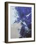 Oil Painting Abstraction with Beige Blue White Smears.Modern Art-Lekovetskasyte-Framed Art Print