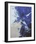 Oil Painting Abstraction with Beige Blue White Smears.Modern Art-Lekovetskasyte-Framed Art Print