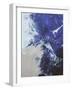 Oil Painting Abstraction with Beige Blue White Smears.Modern Art-Lekovetskasyte-Framed Art Print