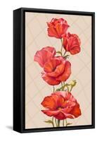 Oil Painting. Card with Poppies Flowers-Valenty-Framed Stretched Canvas