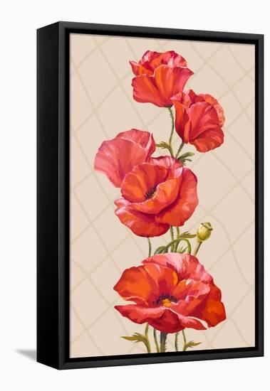 Oil Painting. Card with Poppies Flowers-Valenty-Framed Stretched Canvas