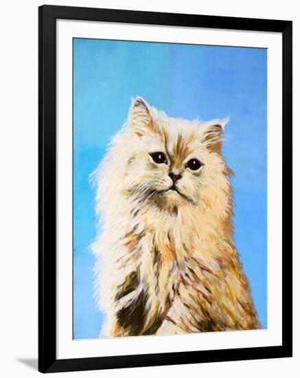 Oil Painting - Drawing of a Cat, Colorful Picture-Max5799-Framed Photographic Print
