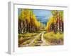 Oil Painting - Gold Autumn-balaikin2009-Framed Art Print