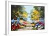 Oil Painting Landscape - Colorful Summer Forest, Beautiful Flowers-Fresh Stock-Framed Art Print