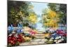 Oil Painting Landscape - Colorful Summer Forest, Beautiful Flowers-Fresh Stock-Mounted Art Print