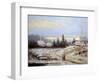 Oil Painting, Landscape of Winter Village-Yarikart-Framed Art Print