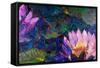 Oil Painting of Beautiful Lotus Flower-jannoon028-Framed Stretched Canvas