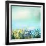 Oil Painting of Flowers Plant. Dandelion Flower in Fields.-Nongkran_ch-Framed Art Print