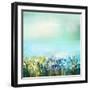 Oil Painting of Flowers Plant. Dandelion Flower in Fields.-Nongkran_ch-Framed Photographic Print