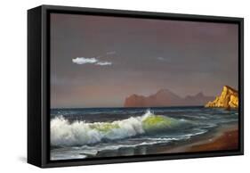 Oil Painting On Canvas , Background Of Sea Sunset-Lilun-Framed Stretched Canvas