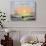 Oil Painting On Canvas , Sailboat Against A Background Of Sea Sunset-Lilun-Stretched Canvas displayed on a wall