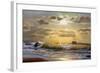 Oil Painting On Canvas , Sailboat Against A Background Of Sea Sunset-Lilun-Framed Art Print