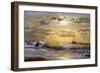 Oil Painting On Canvas , Sailboat Against A Background Of Sea Sunset-Lilun-Framed Premium Giclee Print