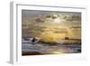 Oil Painting On Canvas , Sailboat Against A Background Of Sea Sunset-Lilun-Framed Premium Giclee Print