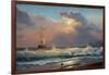 Oil Painting on Canvas , Sailboat against a Background of Sea-Liliya Kulianionak-Framed Art Print