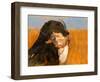 Oil Painting Portrait Of Black Labrador With Duck-Yarvet-Framed Art Print