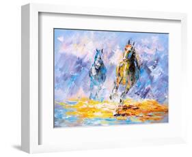 Oil Painting - Running Horse-CYC-Framed Art Print