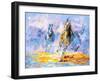 Oil Painting - Running Horse-CYC-Framed Art Print