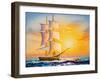 Oil Painting - Sailing Boat-CYC-Framed Art Print