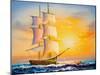 Oil Painting - Sailing Boat-CYC-Mounted Art Print
