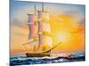 Oil Painting - Sailing Boat-CYC-Mounted Art Print
