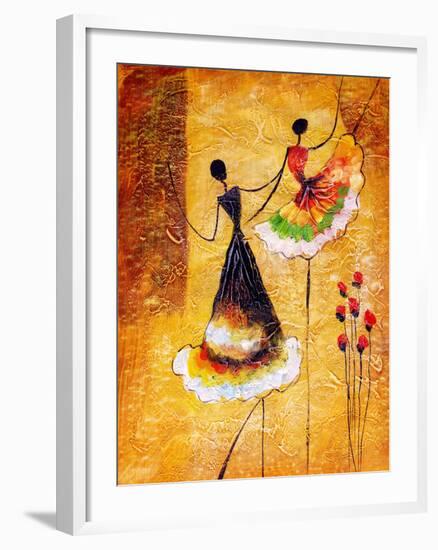 Oil Painting - Spanish Dance-CYC-Framed Art Print