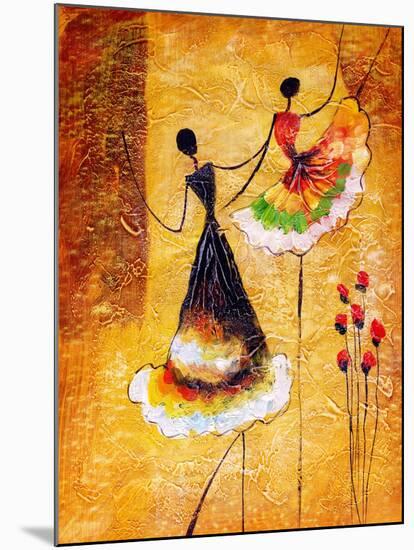 Oil Painting - Spanish Dance-CYC-Mounted Art Print