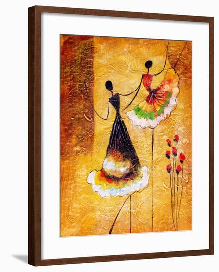 Oil Painting - Spanish Dance-CYC-Framed Art Print