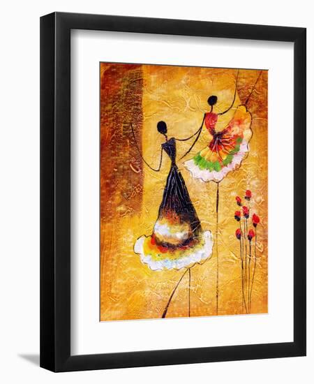 Oil Painting - Spanish Dance-CYC-Framed Art Print