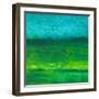 Oil Painting Texture. Green And Blue-landio-Framed Art Print