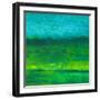 Oil Painting Texture. Green And Blue-landio-Framed Art Print