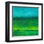 Oil Painting Texture. Green And Blue-landio-Framed Art Print