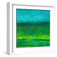 Oil Painting Texture. Green And Blue-landio-Framed Art Print