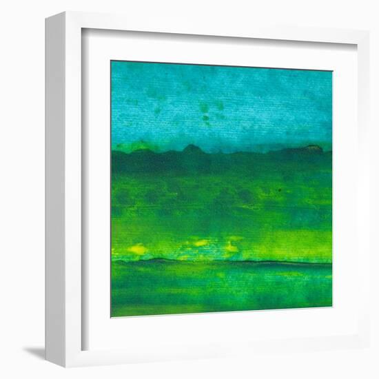 Oil Painting Texture. Green And Blue-landio-Framed Art Print